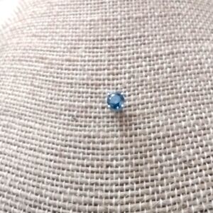 Silver and Sapphire Stud Earring